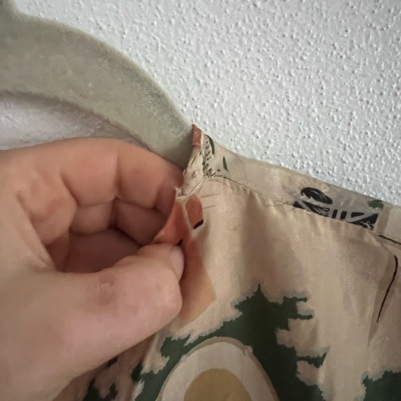 Vintage 1960s Japanese Print Silk Top - Picture 7 of 8